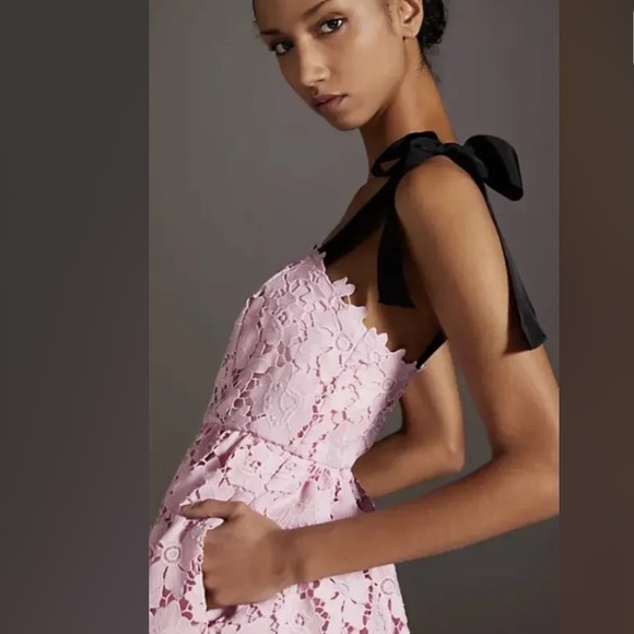 Anthropologie Maeve One-Shoulder Lace Midi Dress - Picture 3 of 7